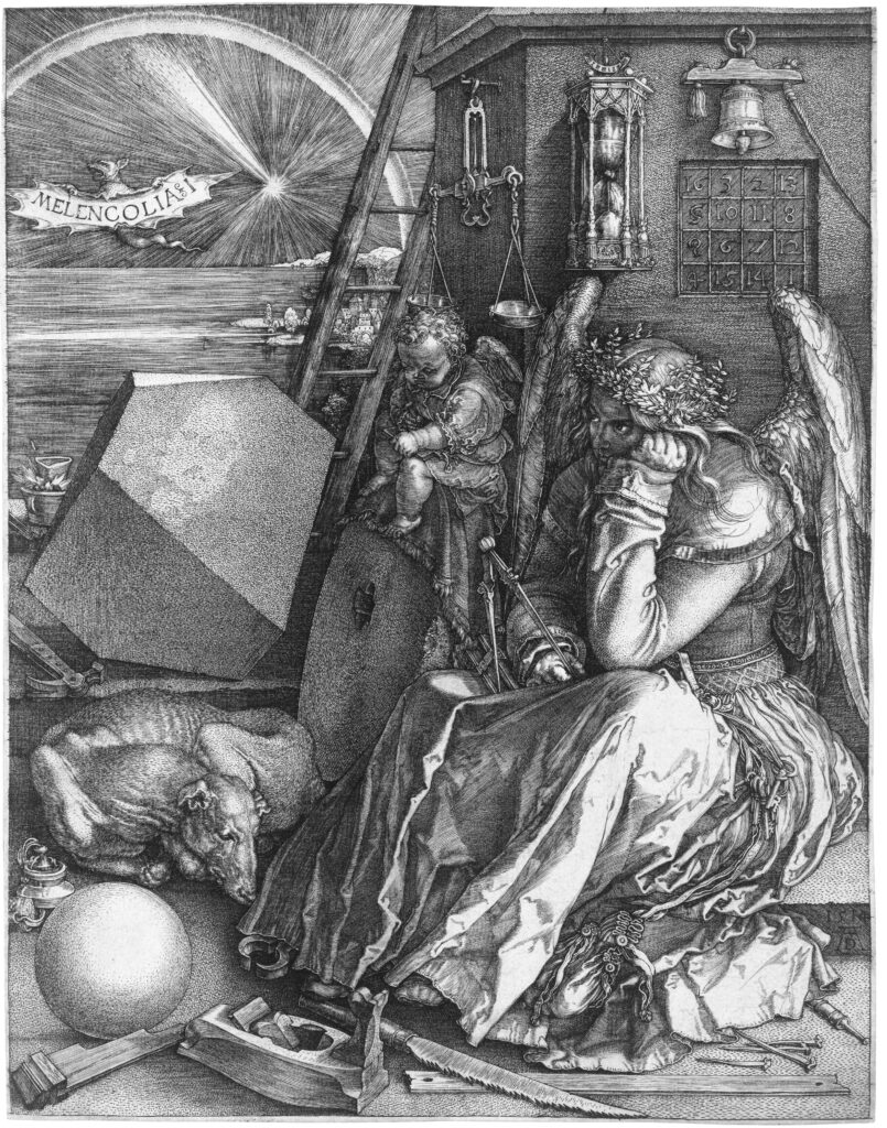 imagem de Melancolia por Albrecht Dürer. sintomas de depressão